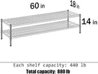 Regal Altair 18" Deep x 60" Wide x 14" Height Wire Shelving Kit | 2-Tier | NSF Commercial Storage Rack Unit