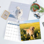2026 Calendar, 2026 Wall Calendar, Monthly Calendars 12 Month Pet Dog 12" x 24" Opened, Thick Glossy Paper for Organizing Planning, Ideal for Home Office