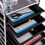 Giantex 10 Drawer Rolling Storage Cart Scrapbook Paper Office School Organizer (Black)