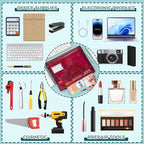 Pendancy Mesh Zipper Pouch A4 Size, Large Double Pocket Lightweight Nylon Transparent File Bag with Handle, 11x13.8 in Foldable Document Storage for Puzzle Project/Cross Stitch/Travel/Office (Red)