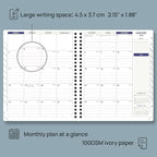 POPRUN 2026 Weekly Planner 30-Mintue (Medium 7'' x 8.5'') - From Jan 2026 to Dec 2026 - Two Pages Per Week Appointment Book with Monthly Tabs, Softcover, Inner Pocket, Pen Holder - Midnight Green