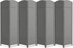 8 Panel Room Divider,6Ft Folding Privacy Screen,Tall - Extra Wide Foldable Panel Partition Wall Divider with Diamond Double-Weaved Hand-Woven Design Room Screen Divider