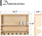 Innovation Key Holder for Wall, Mail Organizer with Key Hooks, Keys Holder on Wall, Natural Color