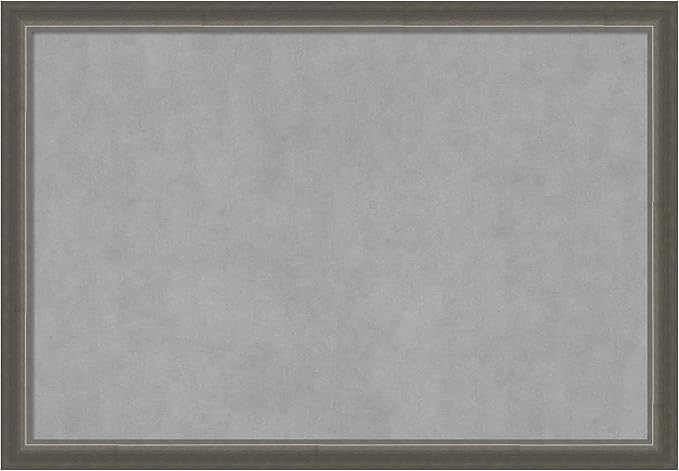 Amanti Art Silver Framed Magnetic Board 27x39 Large Vision Board for use with Magnets, 100% Metal Sheet to Display Items as Office Decor or for Home Organization in mudroom, Kitchen or Kids Room