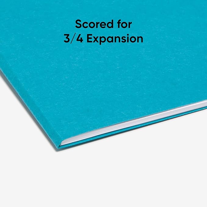 Smead Standard File Folders, 100 Count, Teal, 1/3-Cut Tabs, Letter Size (13143)