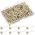 WILLBOND 500 Pack Map Push Pins Map Tacks Small Round Head Push Pins Thumb Tacks for Travel Picture Photo Bulletin Board Wall DIY Craft School Office Home(Beige,1/6 Inch)