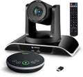 TONGVEO All-in-One Conference Room Video Camera System Al Auto-Tracking HD1080P 60fps 3X Optical Zoom USB3.0 HDMI PTZ Camera and Bluetooth Conference Speakerphone with Microphones