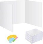 24 Pack Privacy Shields for Student Desks, Privacy folders for Student Testing Desk dividers- Includes Extra Labels