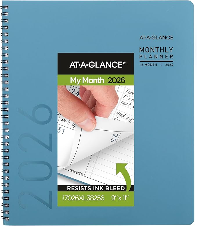 AT-A-GLANCE 2026 Planner, Monthly, 9" x 11", Large, Contemporary Lite, Sky Blue (7026XL3826)