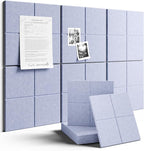 Fluxynara Large Felt Bulletin Board 36" x 24"Cork Board Alternative-6 Pack with 40 Safe Removable Adhesive Tabs, Cork Boards for Walls Cork Board for Home Office Classroom Pin Board-Soft Periwinkle