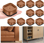 shouwuhho 9 Pack Furniture Risers Adjustable Bed Risers Heavy Duty Lifts Height 1", Square Stackable Bed Risers 1, 2 or 3 Inch for Desk Leg Table Couch Sofa Chair Bed Frame Legs Dorm, Brown