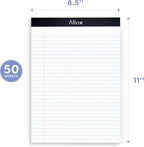 Alitte Legal Notepads 8.5 x 11, Pack of 3 - Perforated Wide Ruled Writing Pad - Premium Thick Paper, No Ink Bleeding - Blank Legal Pads For Home, Office, School, Business - 50 Sheets Per Notebook