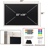 SELEAD Magnetic Chalkboard Words Sign - 24" x 36" Large White Frame Wall Decor Bulletin Chalk Board for Menu, Business, Restaurant, Farmhouse