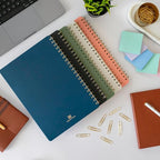 Merely Home Undated Daily Planner | 8.25” x 11.75” To Do List Notebook | Work Productivity ADHD Organizer | Men and Women Planner | College Supplies | Navy | Portrait Layout
