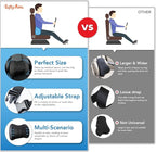 Lofty Aim Lumbar Support Pillow for Car, Memory Foam Lumbar Pillow for Lower Back Pain Relief - Back Cushion for Driving, Chair Support for Car-Office Chair, Wheelchair - Black