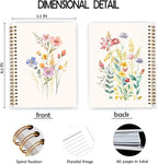 JWVK Vintage Wild Flower Botanical Plant Notebook 04,Rustic Spring Floral Cottagecore Notebook Journal for Work Office School Student Teacher,Hardcover Spiral Notebook 5.5x8.6