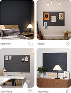 Fluxynara Large Felt Bulletin Board 36" x 24" Cork Board Alternative-6 Pack with 40 Safe Removable Adhesive Tabs, Cork Boards for Walls for Home Office Classroom Pin Board - Deep Charcoal Blue