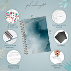 PLANBERRY Large Hourly Schedule Planner Premium – Undated Organizer for Productivity, Time Management & Budget, 8x10.4″ (Ocean Depths)