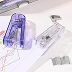 Temiary Swing-Arm Swivel Stapler with 400 Staples, 360 Degree Rotate Desktop Staplers for Booklet or Book Binding, 25 Sheet Capacity for Desk Classroom Office Supplies (Transparent)