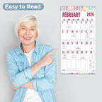 CRANBURY Large Print Wall Calendar 2026, 12x23" Open, 12 Months Seasonal Designs, Use Jan to Dec 2026, Big Numbers, Big Grid, Low Vision Calendar, Non-Glossy Paper for Easy Writing, Includes Planner Stickers