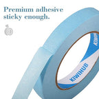 KIWIHUB Light Blue Painters Tape,1 inch x 60 Yards x 5 Rolls (300 Yards Total) - Medium Adhesive Masking Tape for Painting,Labeling,DIY Crafting,Decoration and School Projects
