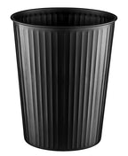 Monarch Abode Metal Bathroom Trash Can – Waste Basket for Bedroom, Office Desk, & Dorm, Handcrafted Ridge Embossed, Durable Decorative Black Small Trash Can Bathroom Garbage Bin Wastebasket