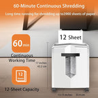 Bonsaii 12-Sheet P-4 Micro-Cut Shredder, 60-Min Continuous Use, Shreds Paper, Credit Cards & CDs, 4-Gal Transparent Bin, Mobile Casters – Black