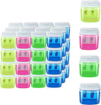 Gutyble 48 Pcs Manual Pencil Sharpeners with Lid, for School,Office and Home