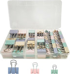 76 Pcs Colored Binder Clips Paper Clamps Assorted Sizes Small Medium Large Colorful Binder Clips for Office Supplies Set