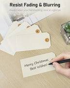 Uniclife 200 Pcs Manila Tags Blank Shipping Tags with Wire Attached 4.7 Inch Paper Hang Tag with Reinforced Eyelet Large Marking Writable Price Inventory Label Tag, 4.7" x 2 3/8"