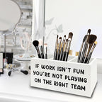 XPH Inspirational Pen Pencil Holder Organizer for Desk, Inspirational Gifts for Women, Teamwork Team Gifts for Employees Coworkers Wooden Box Sign for Home Office Desk Tabletop Decorations