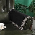 MINJIATEX Couch arm Covers,Non-Slip lace Sofa arm Covers Set of 2 Washable Sofa armrests Covers for Living Room Recliner Chair arm Cover Protectors for Leather Sofa armrest slipcover (GYDF-Black)