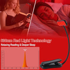 Finezeal 630nm Red Book Light - Zero Blue Light, Rechargeable Clip On Red Reading Light for Reading at Night, Poratble Dimmable LED Book Lamp, Perfect for Travel Nursing Studying(2 Pack)
