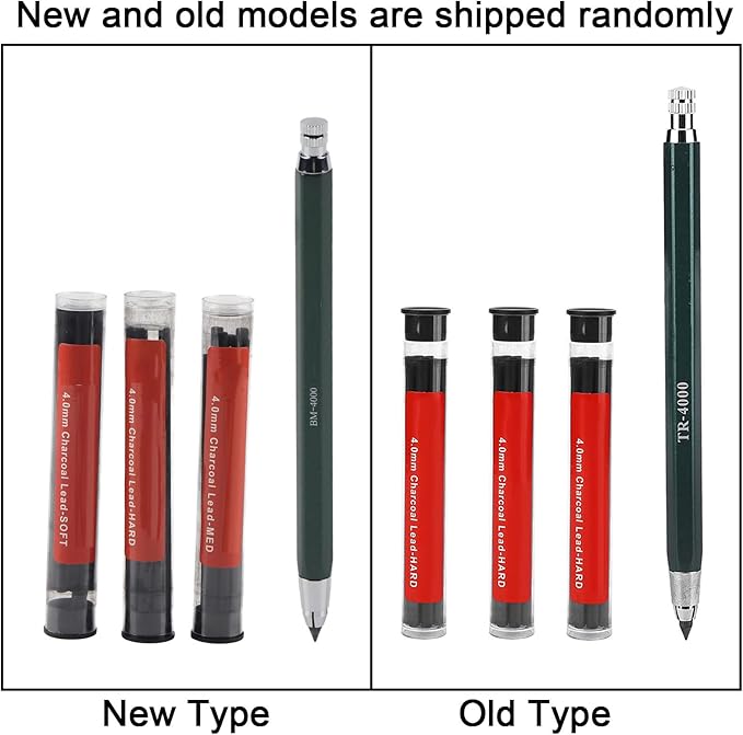 Fayelume 4mm Lead Holder, Mechanical Pencil Lead, Clutch Pencil, with Charcoal Pencils Core, for Art Sketching Calligraphy Marking