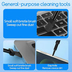 Keyboard Cleaning Kit Laptop Cleaner, 32-in-1 Computer Screen Cleaning Brush Tool, Multi-Function PC Electronic Cleaner Kit Spray for iPad iPhone Pro, Earbuds, Airpods, Camera Lens, Monitor (Black)