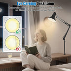 DXOVEEN LED Clamp on Desk Lamp,360°Adjustable Swing Arm Desk Lamp,Clamp Light with Eye-Caring LED Bulb for Home Office Reading Drafting