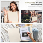 Ospelelf Vintage Hardcover 3 Ring 1 inch Leather Binder, Professional Binders Organizer Suitable for Letter Size Documents, Binder Dividers with Tabs, Beige