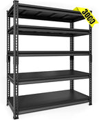 SDXYSTCE 48" W Garage Storage Shelves Heavy Duty, 3000LBS Loads Adjustable Garage Shelving, 5-Tier Metal Shelving Units and Storage Racks, Industrial Utility Shelf,48" Wx24 Dx78 H, Black
