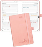 POPRUN Pocket Calendar 2026 (Small Size- 4'' x 6.25") Weekly and Monthly for Purse - Planner 2026 (Jan. 2026 - Dec. 2026) with Vegan Leather Soft Cover, Pen Holder and More - Pink