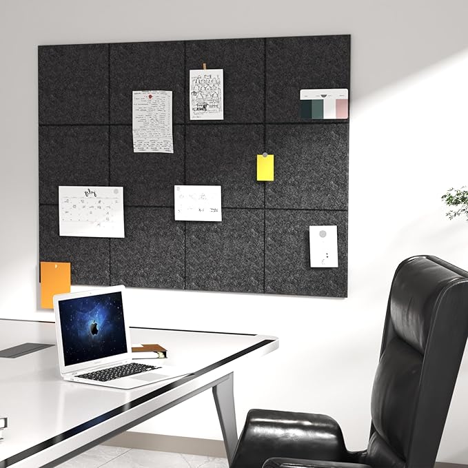 Large Cork Board Tiles for Wall with Push Pins, Removable 36" x 24" Bulletin Board Sets, Adhesive Pin Board | Magrowill 6 Packs Felt Panels for Office Home Classroom Dorm Interior Wall Decor