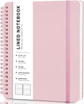 Lined Spiral Journal Notebook, A4 Spiral Notebook, 8.5''×11'' 100GSM Thick Paper Spiral Bound Journaling Notebooks for Work, School, Women, College Ruled Spiral Notebook for Note Business, Pink