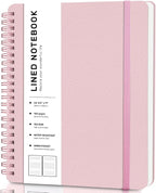 Lined Spiral Journal Notebook, A4 Spiral Notebook, 8.5''×11'' 100GSM Thick Paper Spiral Bound Journaling Notebooks for Work, School, Women, College Ruled Spiral Notebook for Note Business, Pink