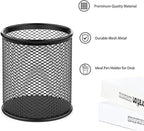 SNOW COOLER Pen Holder Mesh Pencil Holder Metal Pen Holder Pencil Holder for Desk Office Pen Organizer Black, 8 Pack
