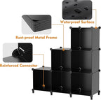 HOMIDEC Closet Organizers and Storage, 9 Cube Storage Organizer, Portable Closet Organizer Cubes Shelves for Clothes, Bedroom, Kids Room, Bathroom, Wardrobe, Garment Racks, Black