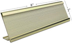 10 Pack 2" x 8" Aluminum Desk Name Plate Holder, Office Name Plate Holder for Desks, Desk Sign Holder for Office Conference, Meeting Room or Other Business Event (Gold)