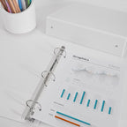 COMIX Sturdy 3 Ring Binder 1.5 inch with Clear View Cover, 1-1/2" Round Ring View Binder, PVC-Free, 2.4mm-Thick, 300 Sheets Capacity of US Letter Size Paper, Office ＆ School Supplies, 6 Pack (White)