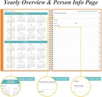 2026 Planner - Planner 2026 from January 2026 to December 2026 with 12 Monthly Tabs, Flexible Cover, Inner Pocket, 8.5" x 11", Orange-A