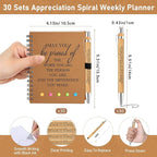 Moinchore 30 Sets Employee Appreciation Gift Inspirational Spiral Notebook with Bamboo Pen Sticky Note Thank You Valentines Day Gift for Coworker Office Staff Team Nurse Teacher (May You Be Proud)