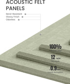 Fluxynara Large Felt Bulletin Board 48" x 36" Cork Board Alternative-12 Pack with 70 Safe Removable Adhesive Tabs, Cork Boards for Walls Cork Board for Home Office Classroom Pin Board - Sage