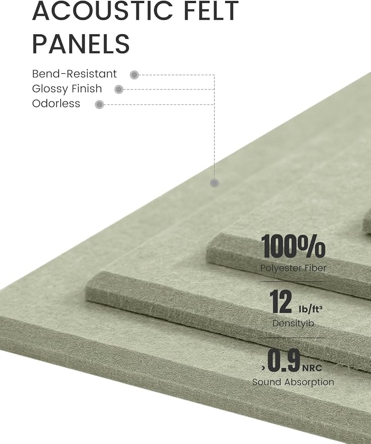 Fluxynara Large Felt Bulletin Board 48" x 36" Cork Board Alternative-12 Pack with 70 Safe Removable Adhesive Tabs, Cork Boards for Walls Cork Board for Home Office Classroom Pin Board - Sage